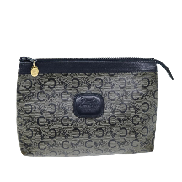 CELINE C Macadam Canvas Pouch Navy Auth bs14376 - Picture 13 of 16